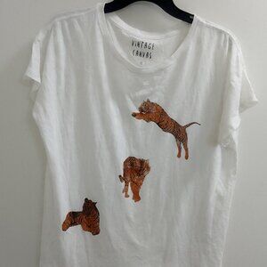 "Vintage Canvas", Tiger, Short Sleeved, Older Boys, T-Shirt